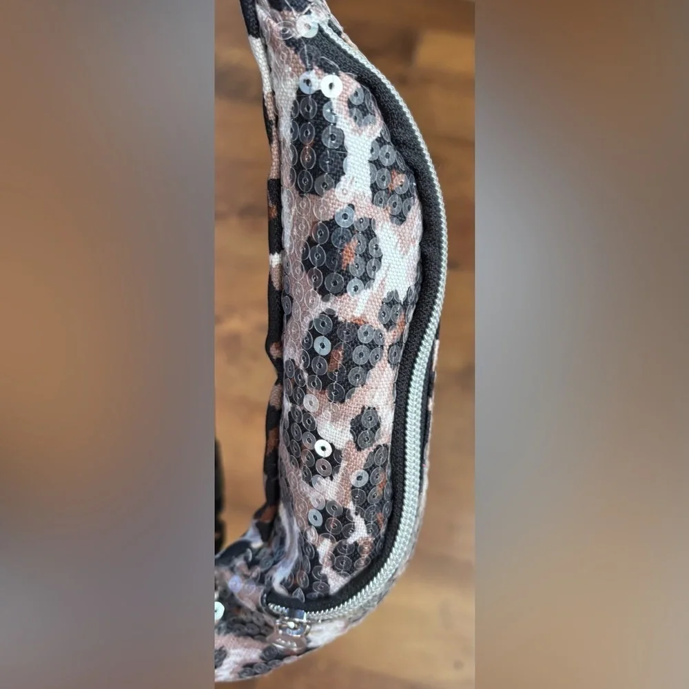 “Live justice” sequin animal print fanny pack